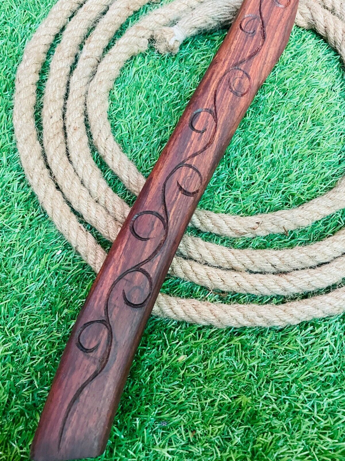 Forged Carbon Steel Viking Bearded Hatchet with Wooden Handle and Leather Cover