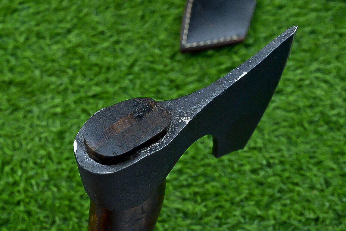 Handcrafted Viking Carbon Steel Tomahawk Axe with Leather Sheath