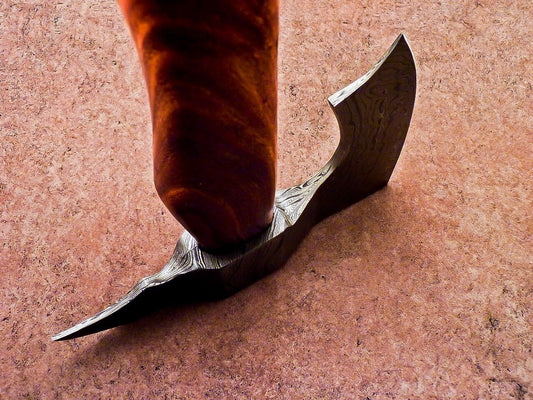 Hand Forged Damascus Steel Axe with Natural Wood Handle | Custom Handmade Damascus Axe