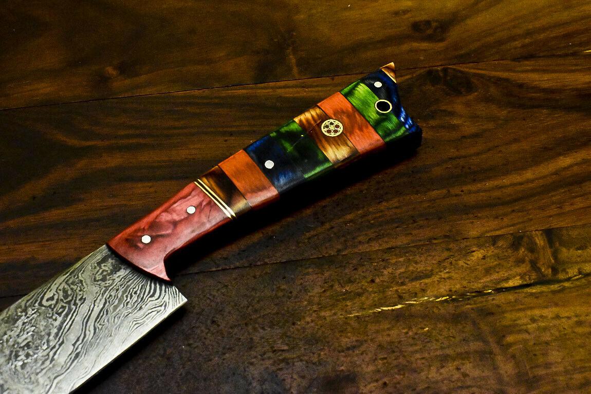 Handmade Damascus Steel Chef Hunting Knife 13" | Hardwood Handle | Full Tang Forged Blade
