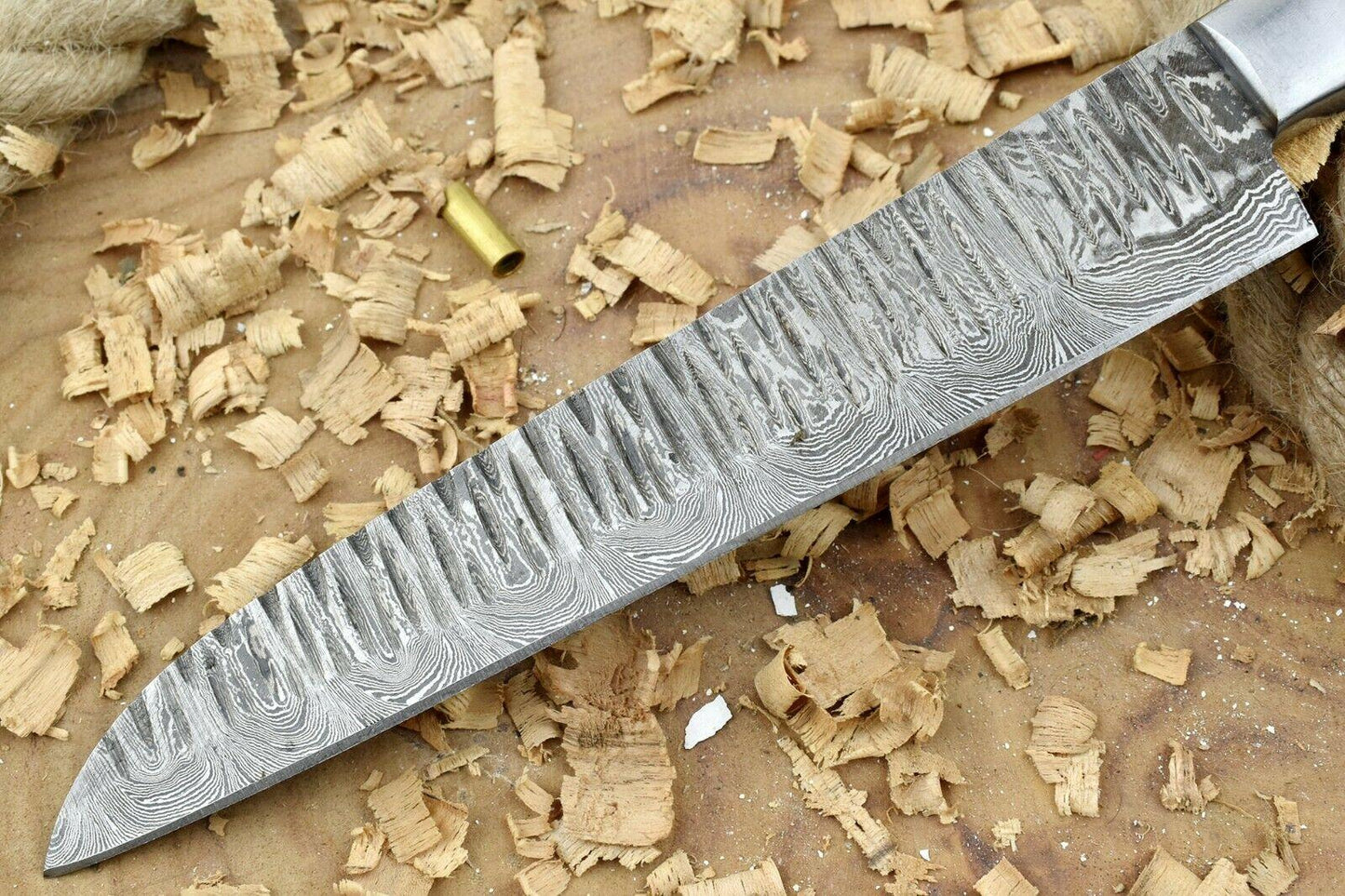 12" Handmade Damascus Steel Chef Knife | Black Pakka Wood Handle with Steel Bolster