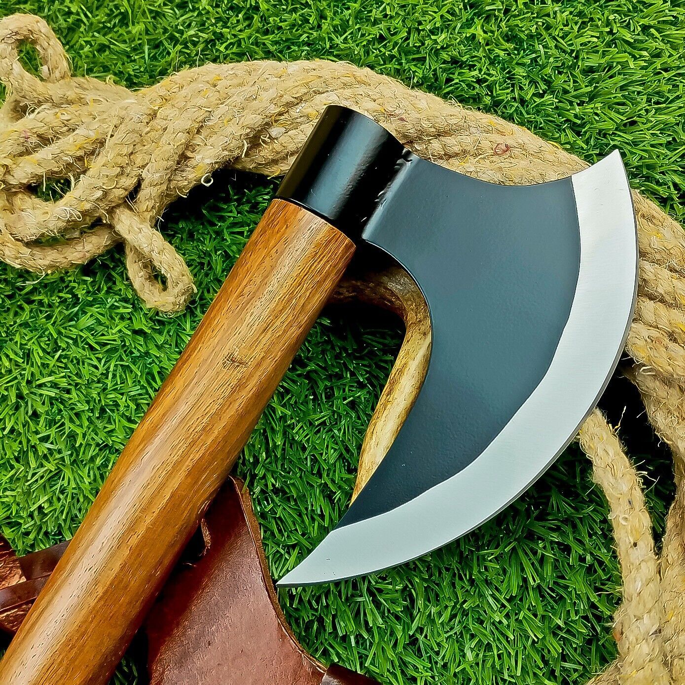 Hand Forged Viking Valhalla Axe 20 Inch with Natural Wood Handle