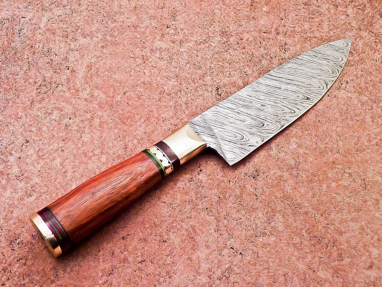 12" Handmade Damascus Chef Knife | Professional Kitchen Knife with Wood Handle