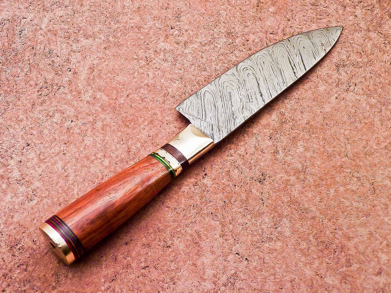 12" Handmade Damascus Chef Knife | Professional Kitchen Knife with Wood Handle