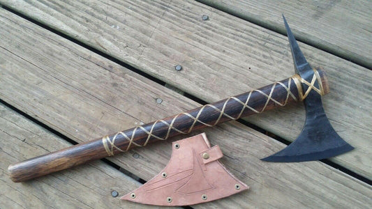 Hand-Forged Norse Spike Tomahawk Viking Axe | 19" Hickory Handle