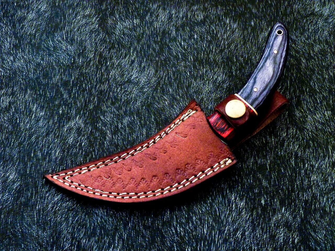 Handmade Damascus Karambit Full Tang Karambit Damascus Steel 8" with Wood Handle