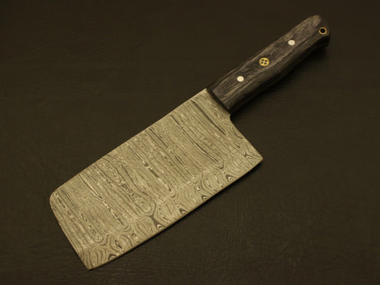 Handmade Damascus Blade Kitchen Full Tang Chef Chopper Knife + Sheath