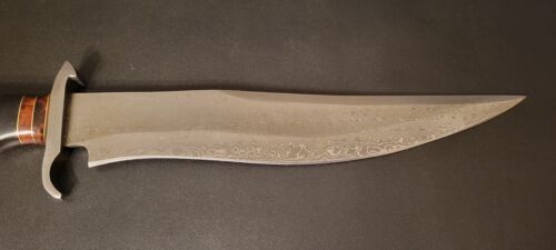 Heritage Forge 17.5 Inch Handmade Damascus Steel Combat Bowie Knife with Walnut Wood Handle