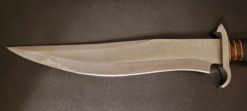 Heritage Forge 17.5 Inch Handmade Damascus Steel Combat Bowie Knife with Walnut Wood Handle