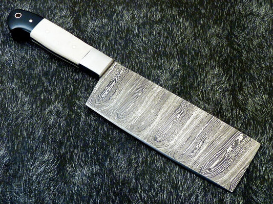 11" Professional Kitchen Chef Chopper Knife with Damascus Steel Blade & Camel Bone Handle