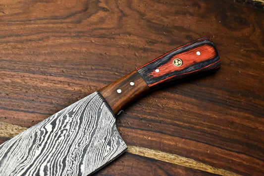 Premium Handmade Damascus Steel Chef Chopper Knife | Full Tang Hard Wood Handle