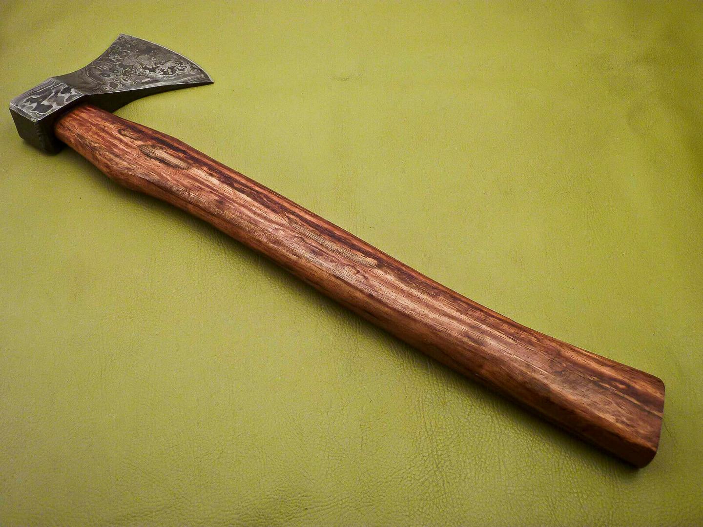 Hand Forged Damascus Tomahawk Axe | Integral Hatchet Knife With Walnut Wood Handle