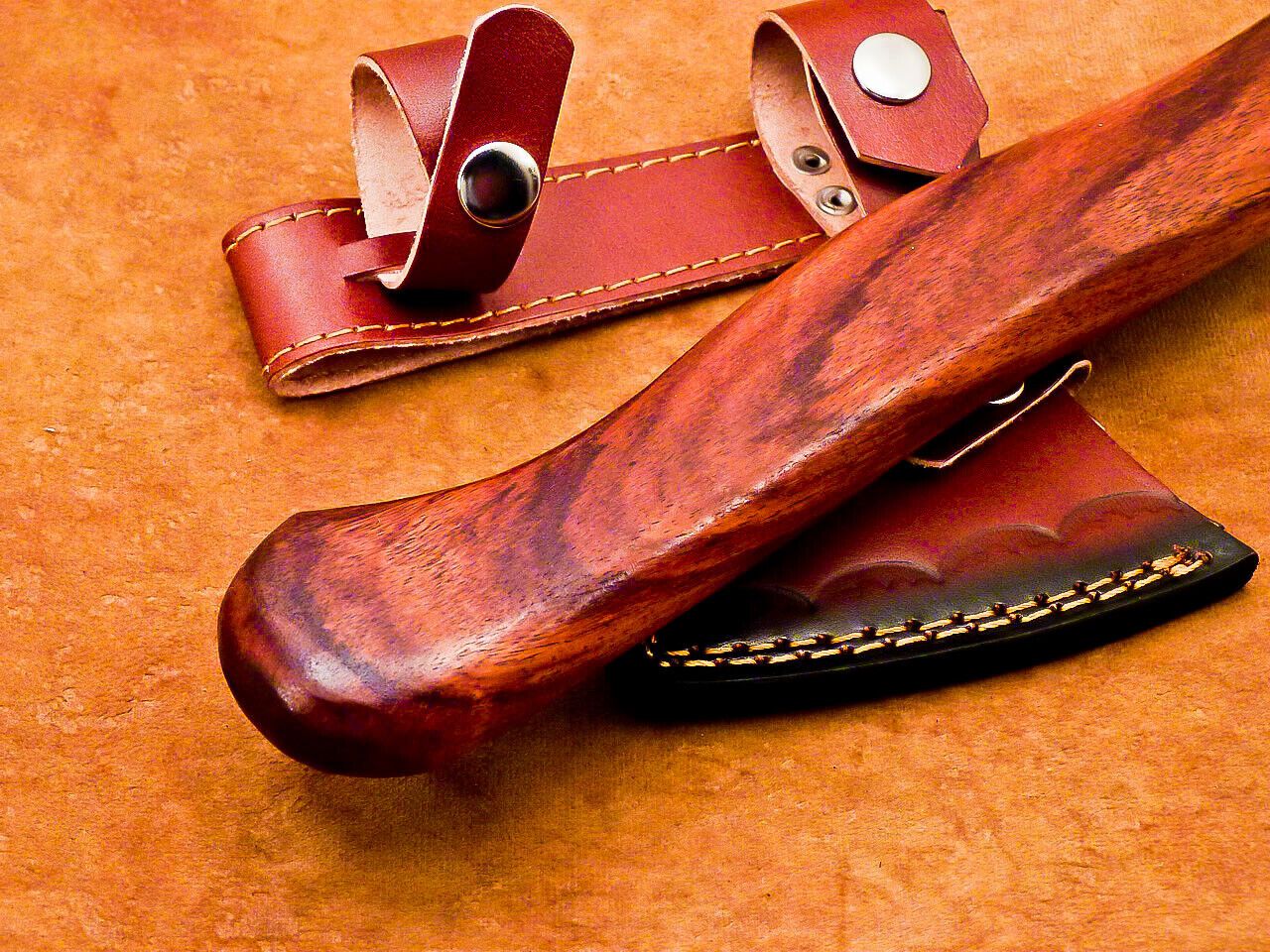 Engraved Bearded Viking Hatchet 13 Inch Carbon Steel Axe with Wooden Handle