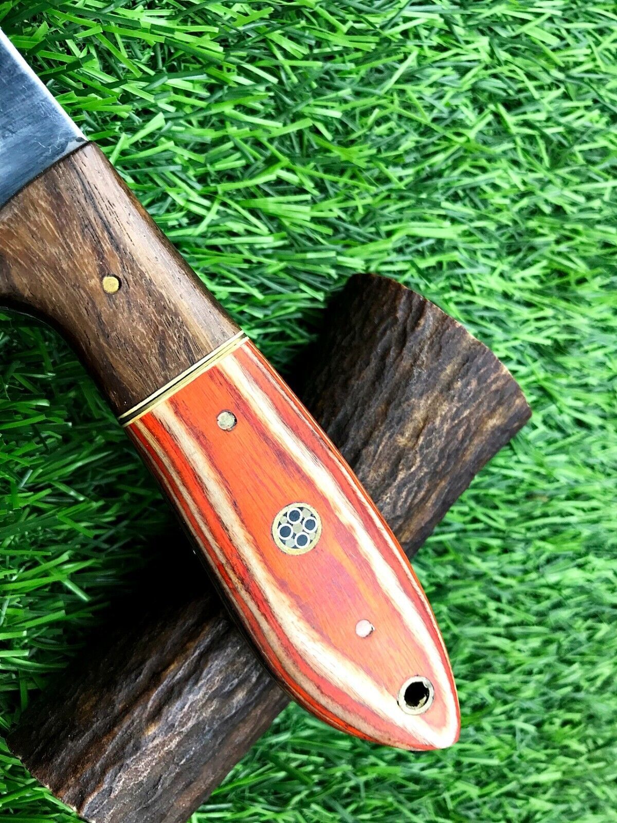 8" Forged Stainless Steel Skinner Knife – Hardwood Grip with Handmade Leather Sheath