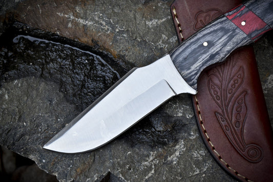 Custom 440C Steel Skinner Knife | Hardwood Handle | Bushcraft & Sports Knife