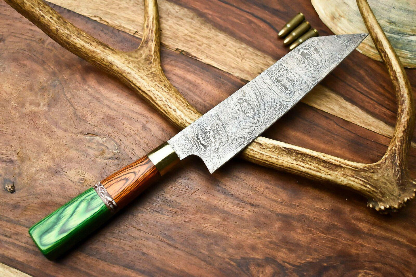Premium Handcrafted Damascus Steel Chef Knife | Hard Wood Handle, 13-Inch