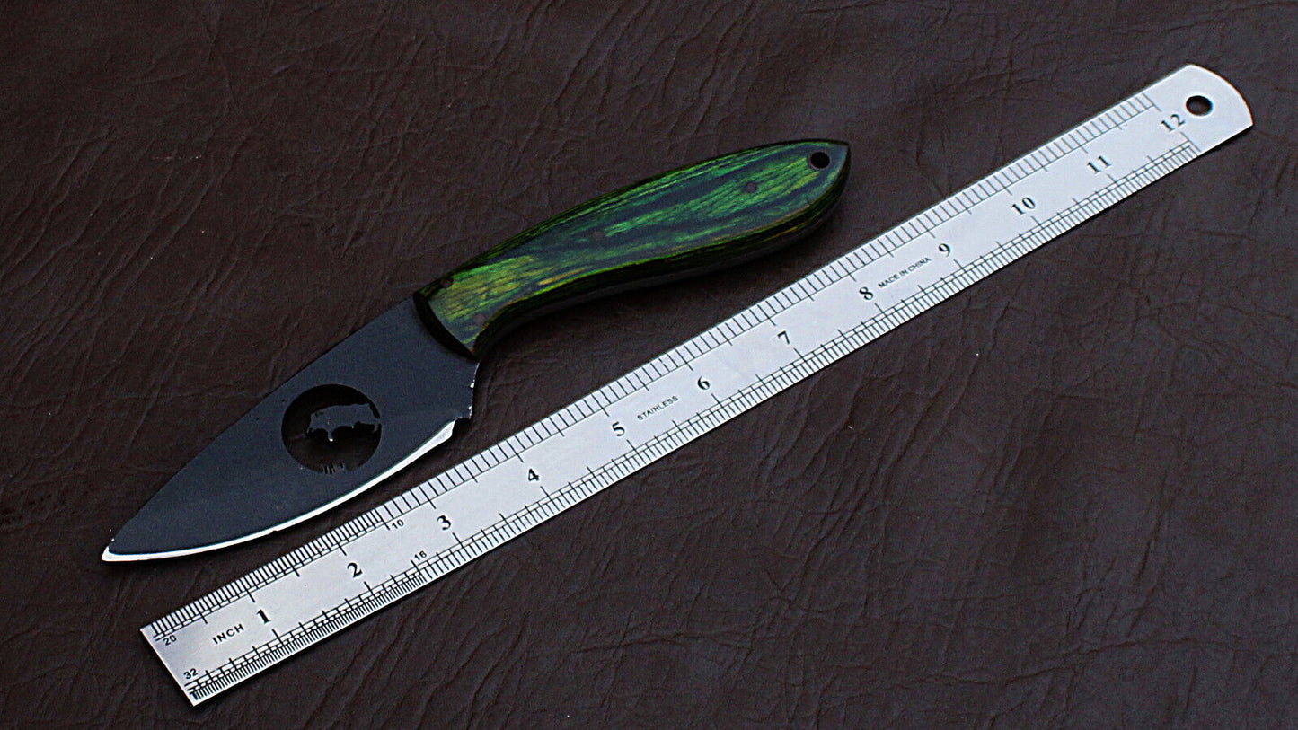 Custom Handmade 8" Full Tang D2 Steel Hunting Skinner EDC Knife Hardwood Handle with Leather Sheath