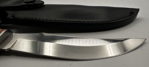 9″ Buffalo Horn Skinner Knife – 5″ Stainless Steel Blade with Leather Sheath