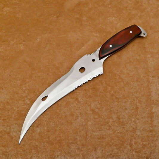 Custom Handmade 12" D2 Drop Point Fixed Blade Full Tang Bowie Hunting Knife