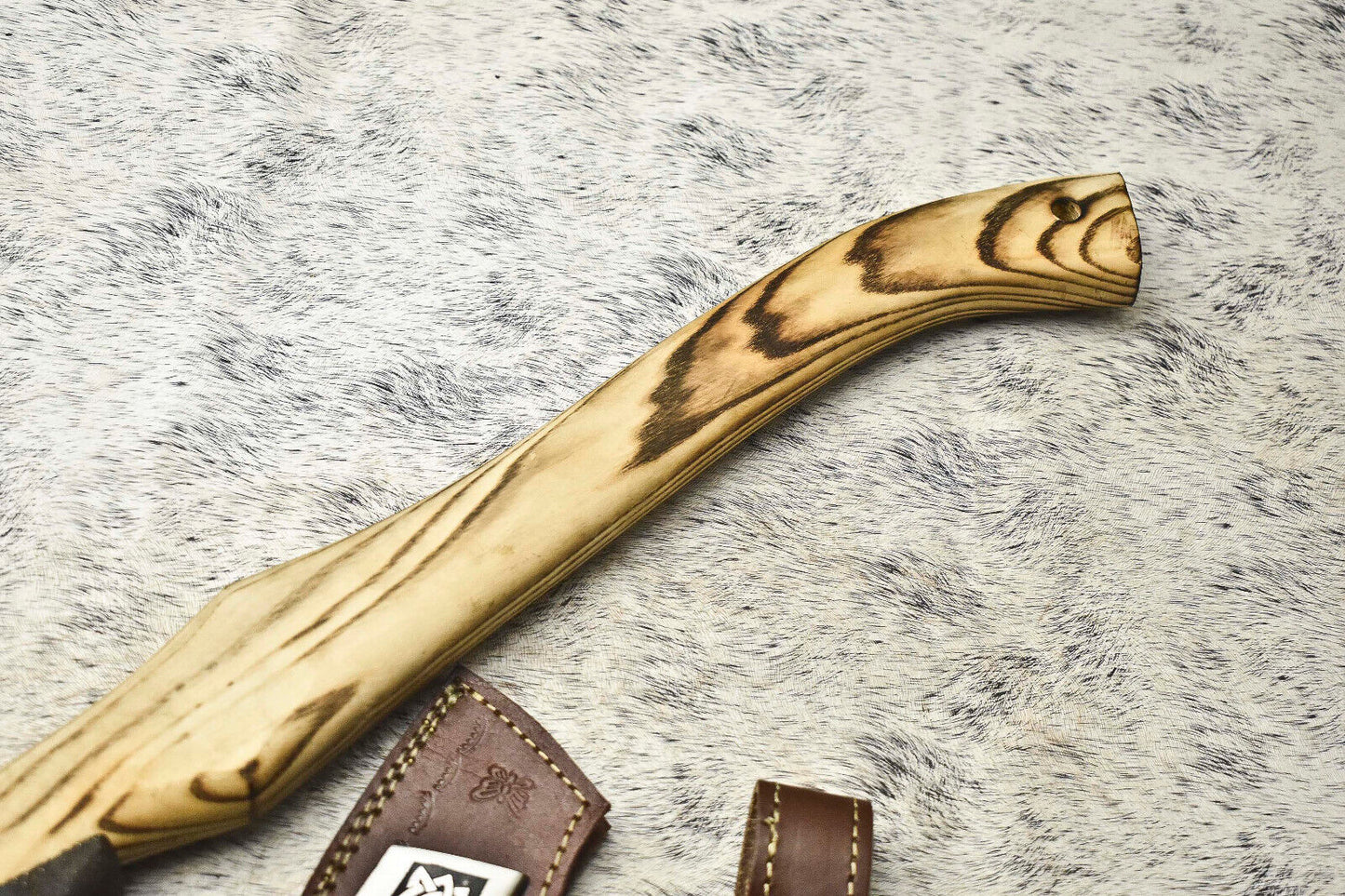 Custom Handmade High Carbon Steel Viking Axe with Laser Etched Blade and 18 Inch Handle