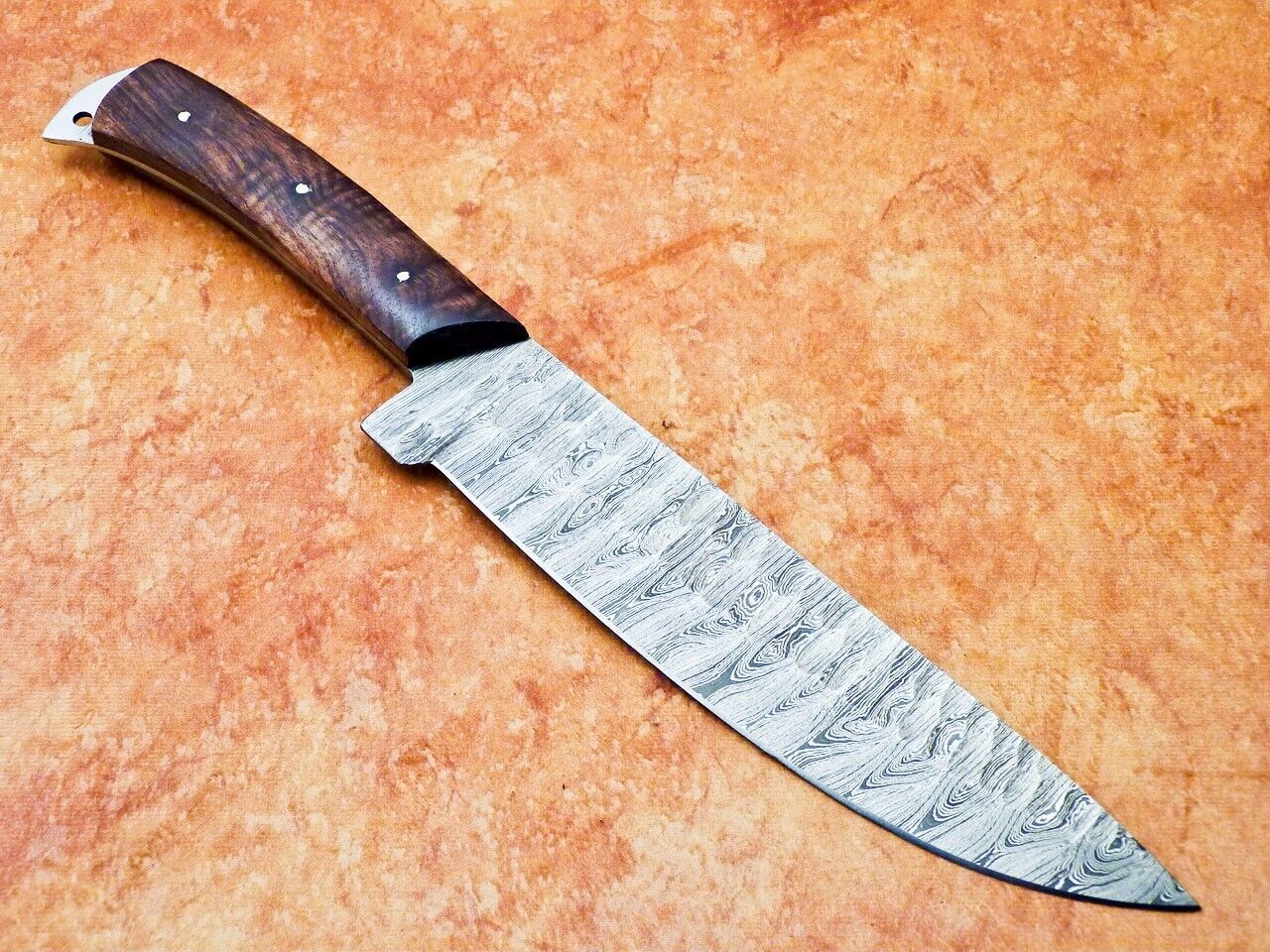 13" Custom Hand Forged Damascus Steel Chef Knife Kitchen Knife with Natural Wood Handle