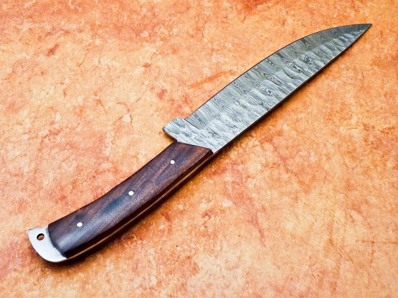 13" Custom Hand Forged Damascus Steel Chef Knife Kitchen Knife with Natural Wood Handle