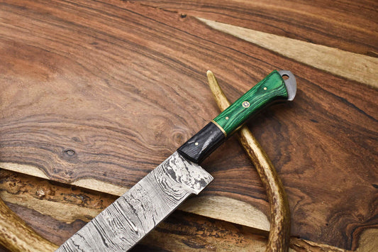12" Handmade Damascus Steel Chef Knife – Full Tang Blade