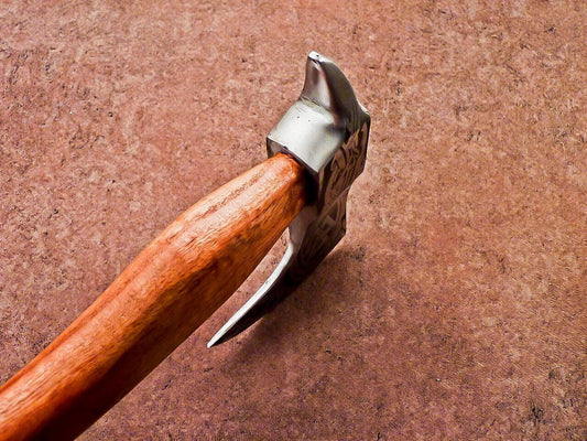 Custom Hand Forged Carbon Steel Viking Axe with Natural Wood Handle 16 Inch