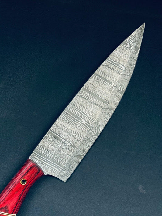 13" Handmade Twist Storm Damascus Steel Kitchen Chef Knife