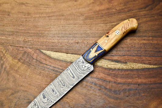 Custom Handmade Damascus Steel Chef Knife – Full Tang Kitchen & Sport Knife