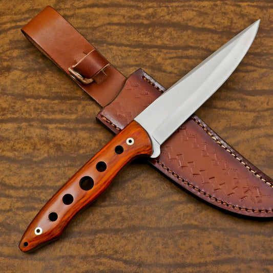 Handmade 12 Inch D2 Steel Full Tang Bowie Hunting Camping Knife