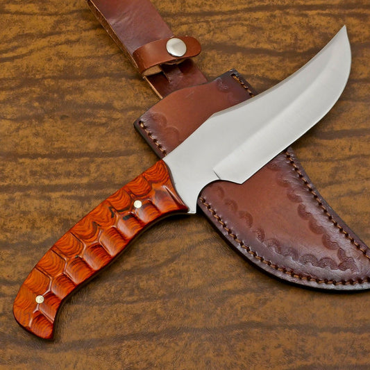 Handmade D2 Steel Full Tang Bowie Knife – 12-Inch Hunting & Camping Blade