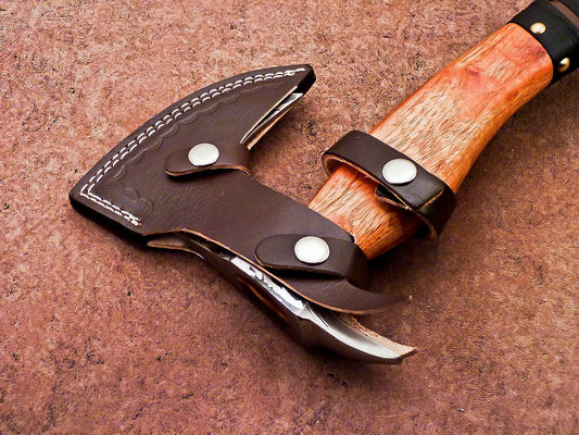 Custom Handmade Carbon Steel Viking Bearded Axe – 16" Camping Hatchet Tomahawk