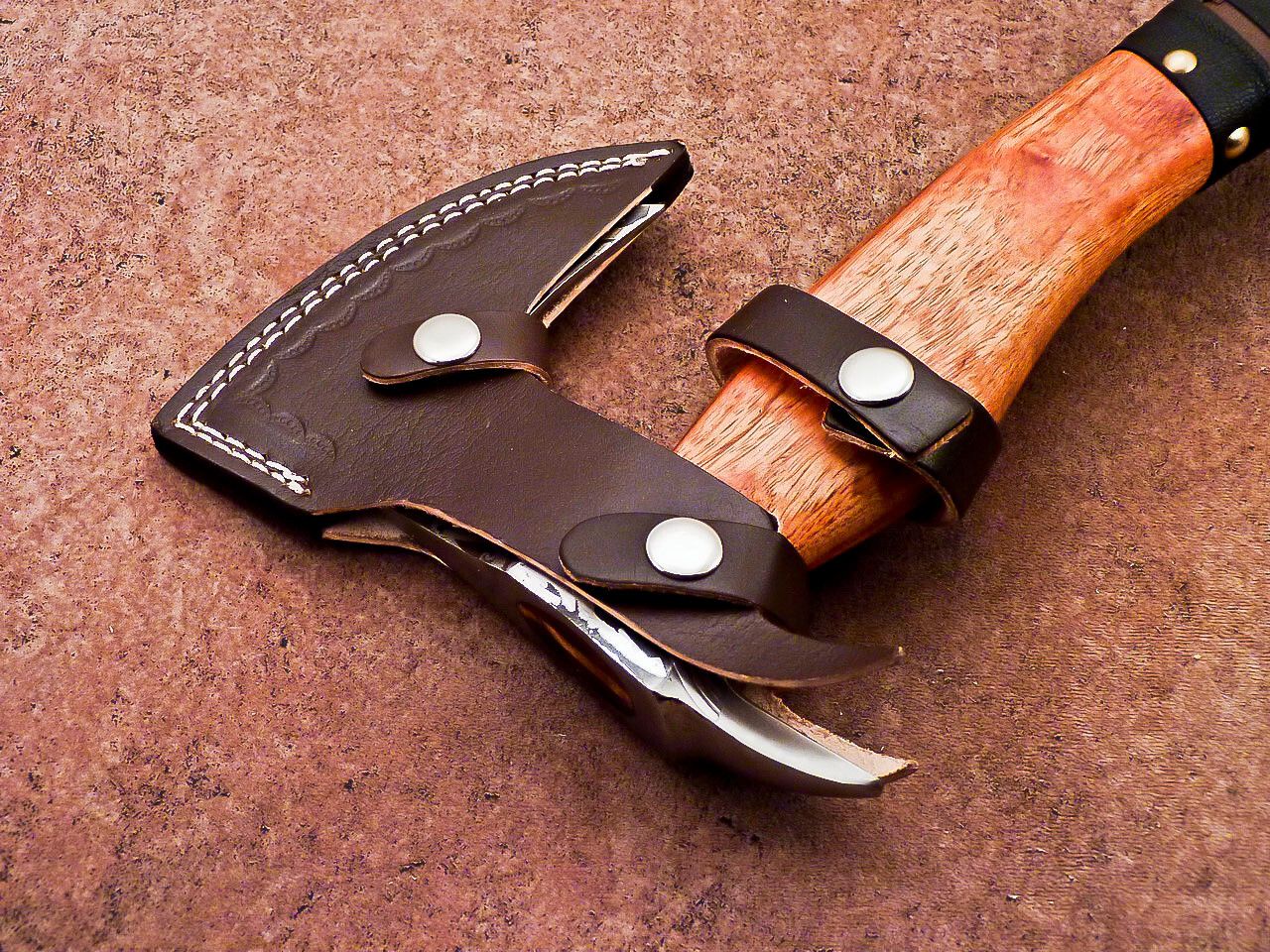 Handcrafted Carbon Steel Viking Bearded Axe – 16-Inch Camping Tomahawk
