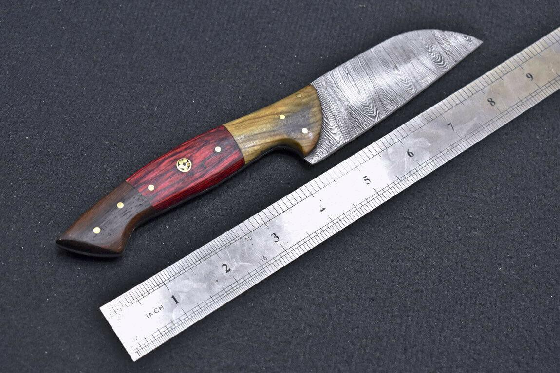 Custom Hand Forged Damascus Steel Professional Kitchen Chef Knife – Natural Wood Handle