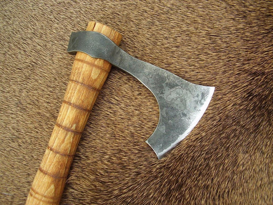 Hand-Forged Viking Bearded Axe | Medieval Bushcraft Hatchet
