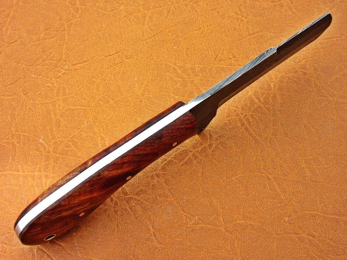 Custom Hand Forged Damascus Steel Bull Cutter Knife Hunting Knife with Wood Handle