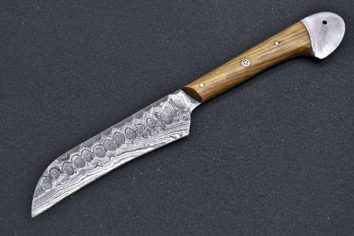 Custom Handmade Damascus Steel Chef Knife – Professional Kitchen Knife with Olive Wood Handle