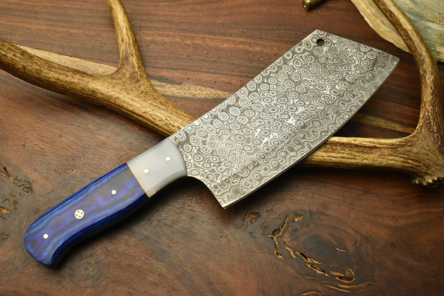 Custom Hand Made Damascus Steel Chef Chopper Knife – 12" Kitchen Full Tang Blade