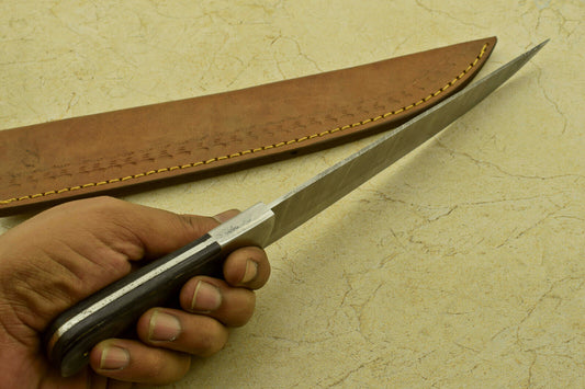 HANDMADE FORGED DAMASCUS STEEL CHEF KITCHEN KNIFE WITH WOOD HANDLE