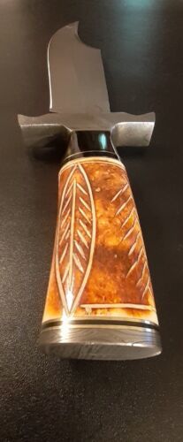 Handmade D2 Steel Bowie Knife with Camel Bone Handle – 16 Inch Full Tang Hunting Knife