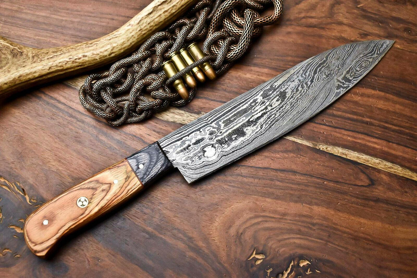 Hand Made Damascus Steel Blade Chef Kitchen Full Tang Knife – Handmade