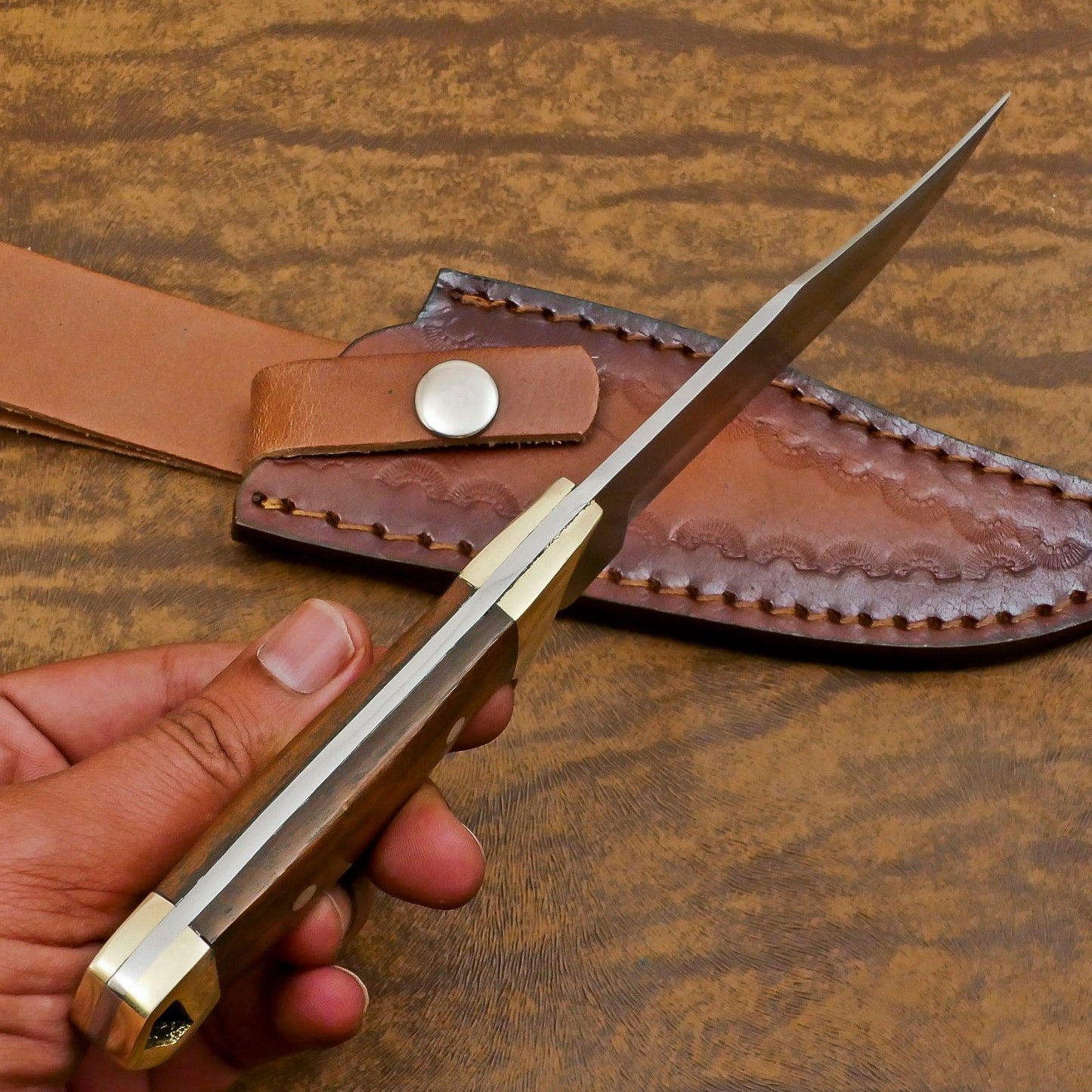 Vanguard 12-Inch D2 Steel Full Tang Bowie Hunting Sport Knife