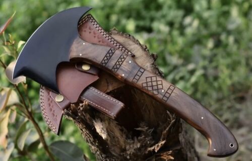 Handmade Viking Eagle Art Hatchet 16 Inch Carbon Steel with Wood Handle