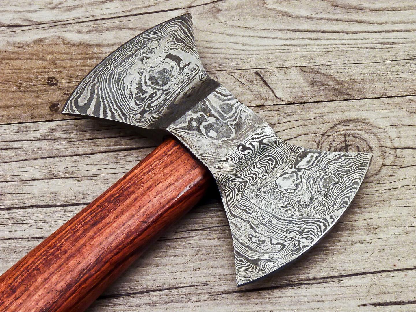 Handmade Damascus Steel Double Edge Blade Knife with Unique Design 15 Inch