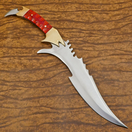 Forged D2 Bowie Knife | 12-Inch Hunting & Camping Blade with Pakka Wood Handle