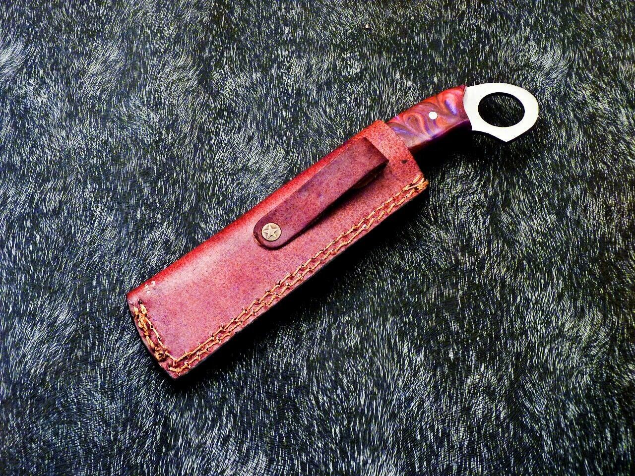 10" Damascus Steel Bowie Knife | Cowboy Bull Cutter EDC | Resin Handle