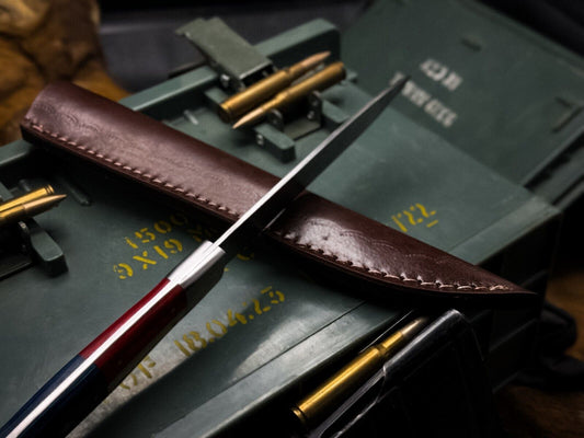 Premium Handmade Damascus Steel Chef & Hunting Knife – Bone Handle with Leather Sheath