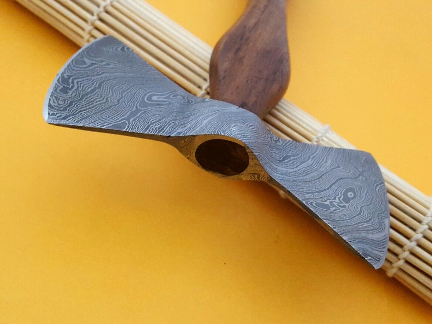 Custom Hand Forged Damascus Steel Axe With Rose Wood Handle