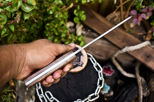 Hand Crafted Ladder Damascus Clever Chopper Chef Knife with Hardwood Handle